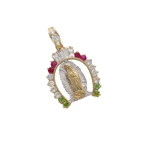10 Karat Gold & Cz Guadalupe Virgin Charm