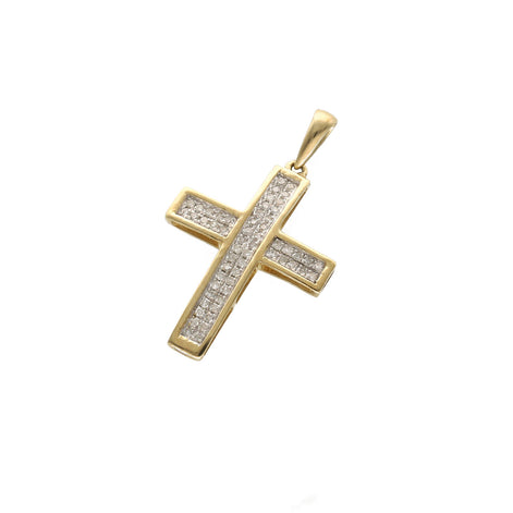 Gold Diamond Cross Charm