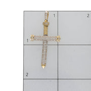 Gold & cz Cross Charm 14 Karat Yellow Gold 