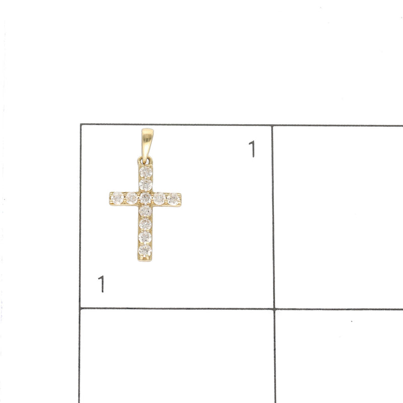 10 Karat Gold & 1/4 ctw Diamond Cross Charm