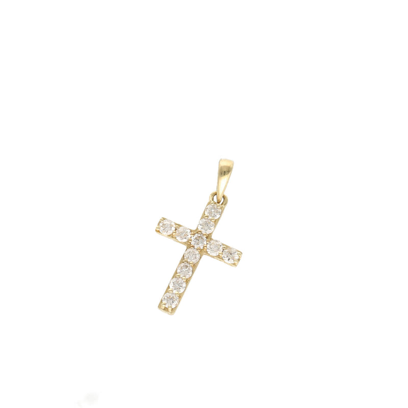 10 Karat Gold & 1/4 ctw Diamond Cross Charm