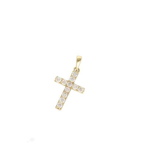 10 Karat Gold & 1/4 ctw Diamond Cross Charm