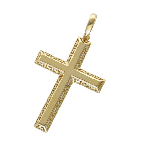 14 karat Gold Maze Cross Double Sided Charm