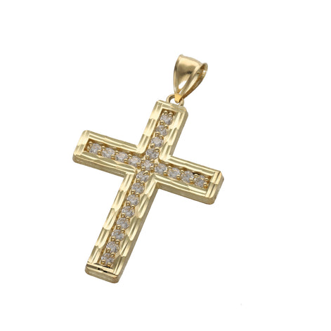 10 Karat Gold Cz Cross Charm