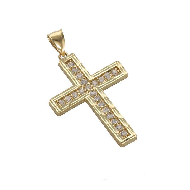 10 Karat Gold Cz Cross Charm