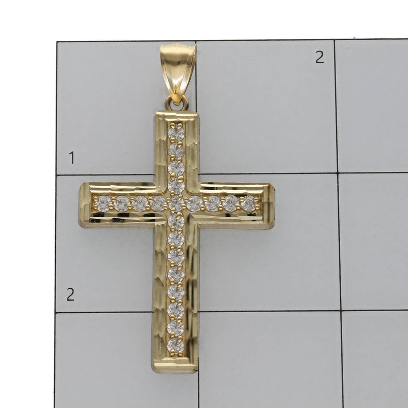 10 Karat Gold Cz Cross Charm