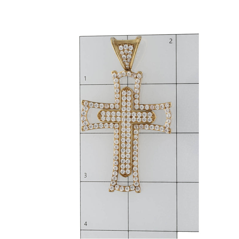 10 Karat Gold & Zirconia Cross Charm