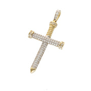 Gold & cz Cross Charm