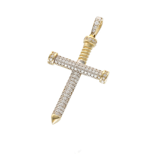 Gold & cz Cross Charm