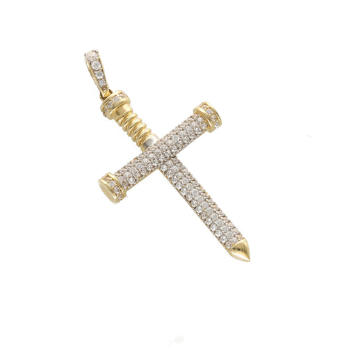 14 Karat Gold & cz Cross Charm