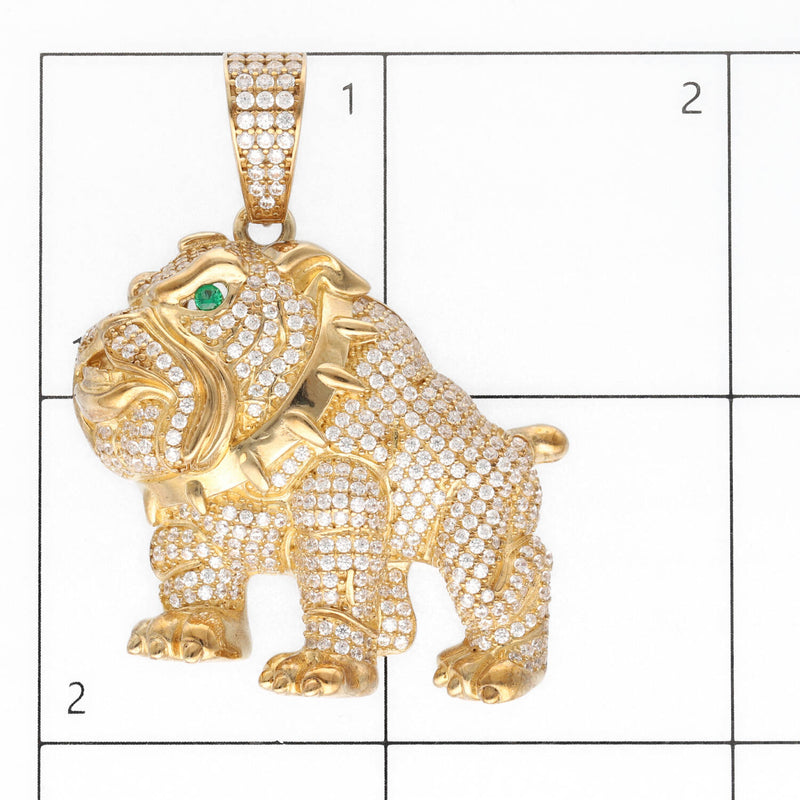10 Karat Gold & Cz Bulldog Charm