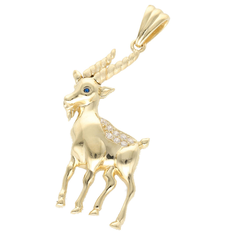14 Karat Gold & Cz Capricorn Charm