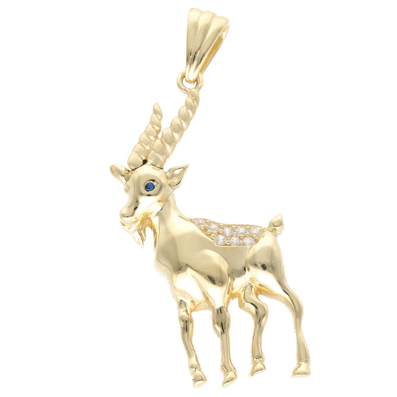 Gold & Cz Capricorn Charm