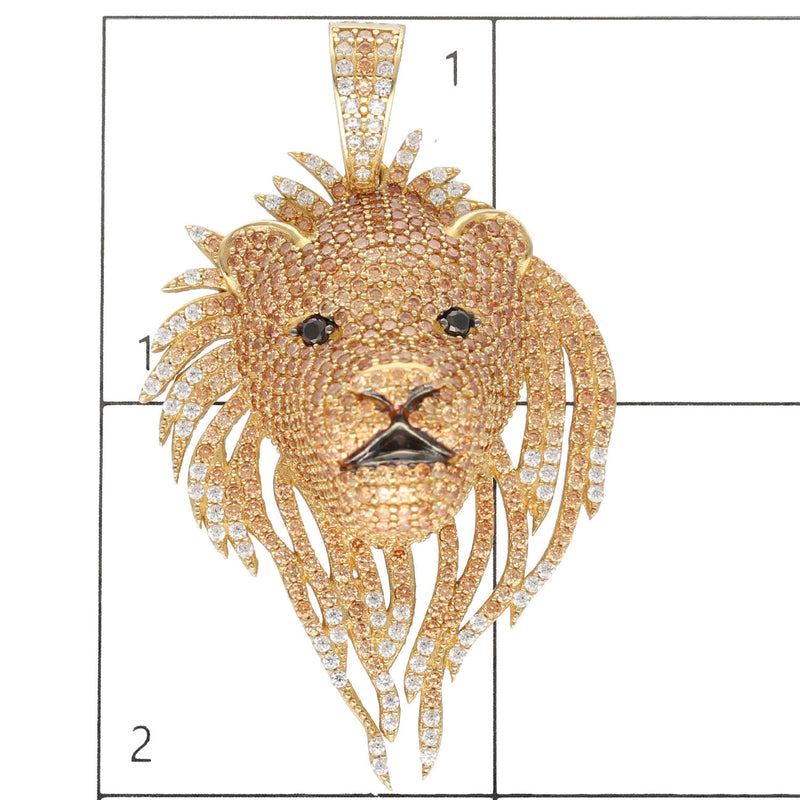 14 Karat Gold Cz Lion Charm