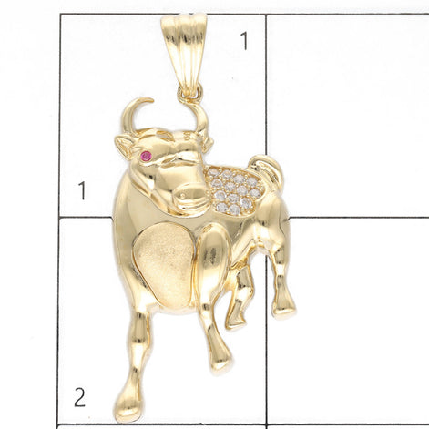 14 Karat Gold & Cz Taurus Charm