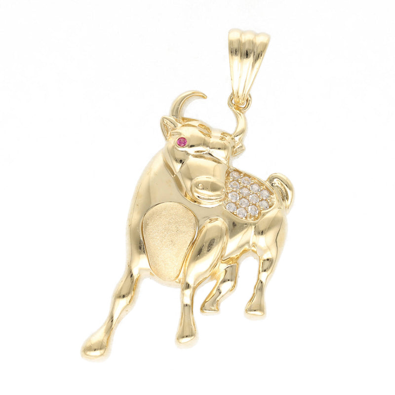 14 Karat Gold & Cz Taurus Charm