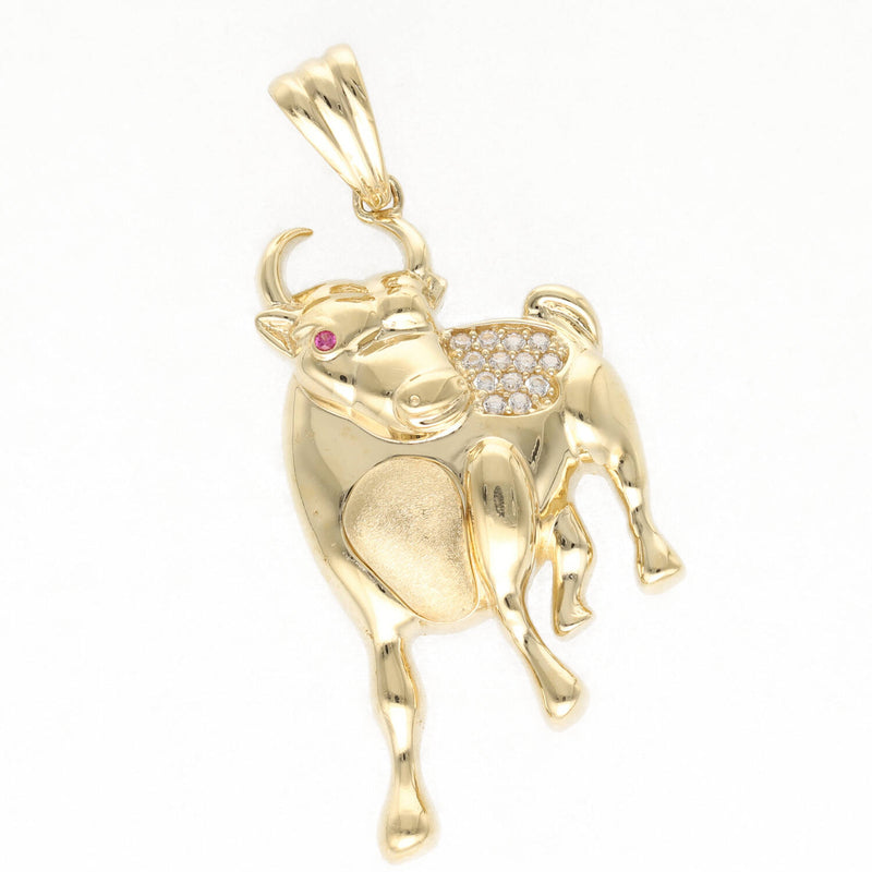 14 Karat Gold & Cz Taurus Charm