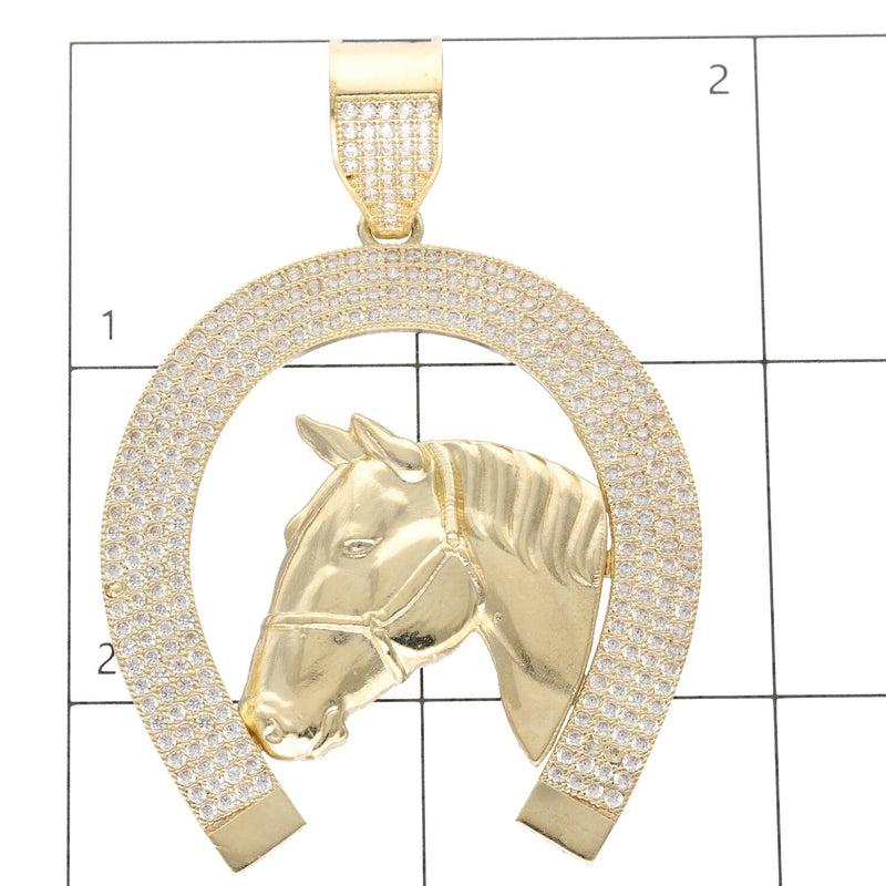 10 karat Gold & Cz horse Shoes Charm