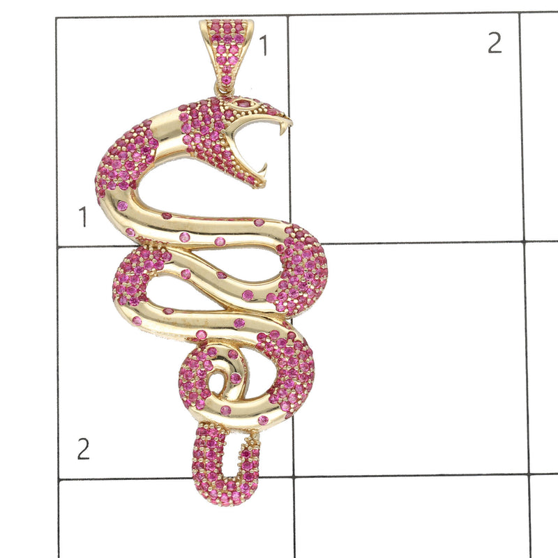 10 karat Gold and Red CZ Snake Charm
