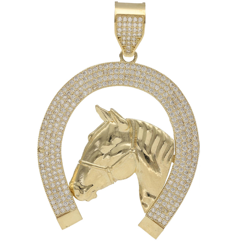10 karat Gold & Cz horse Shoes Charm