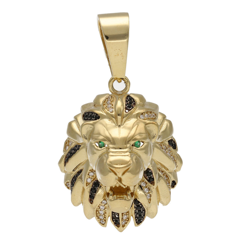 Gold & Black Lion Face Charm
