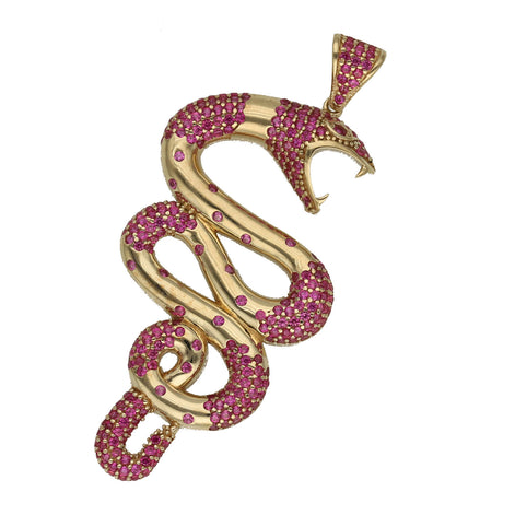 10 karat Gold and Red CZ Snake Charm