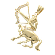 Gold & Cz Sagittarius Charm 14 Karat