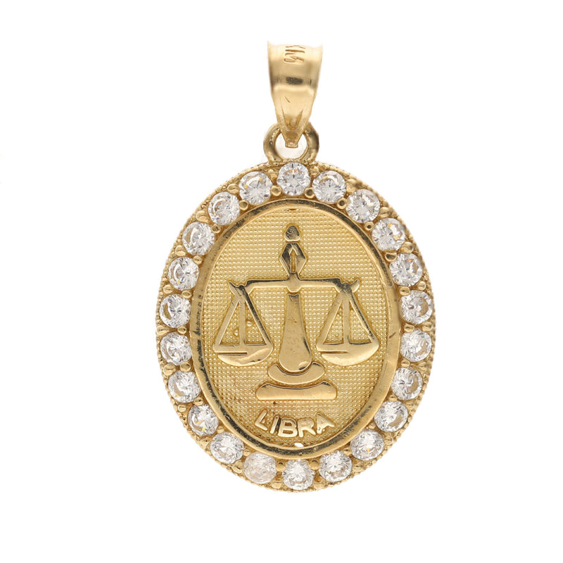 Gold & Cz Libra Zodiac Charm