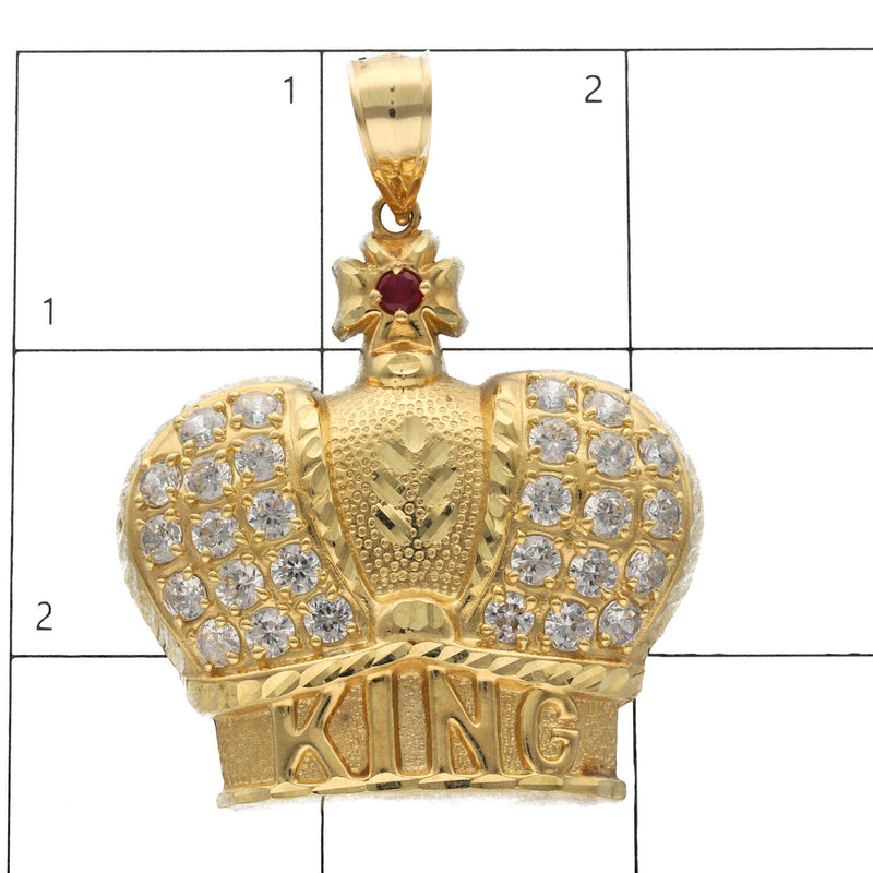 10 Karat Gold & CZ Crown King Charm