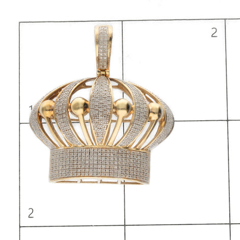 10 Karat 0.90 Ctw Diamond Puffed Crown Charm