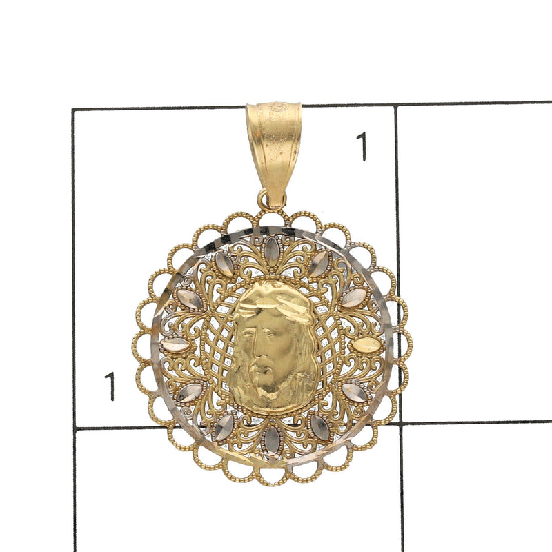 10 Karat Gold Filigrana Jesus Face Medal