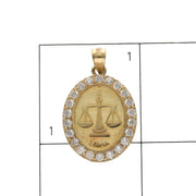 10K Gold & Cz Libra Zodiac Charm