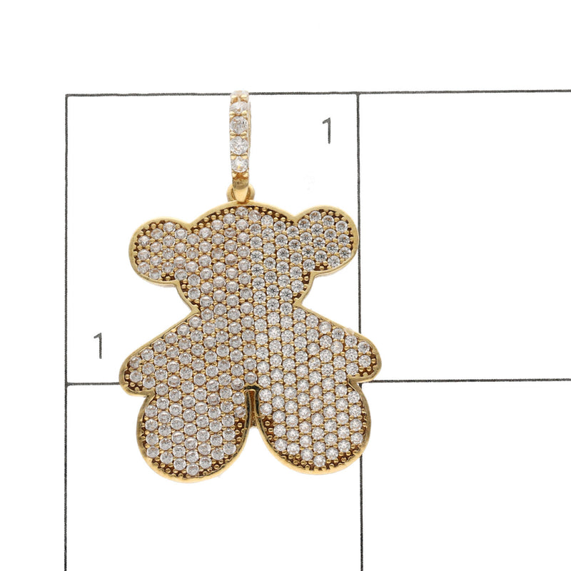 14 Karat Gold & Cz  Fancy  Bear Charm