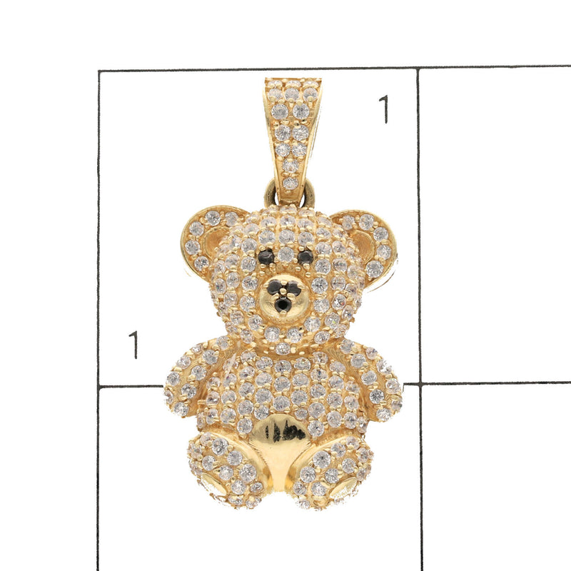 14 Karat Gold & Cz Teddy Bear Charm