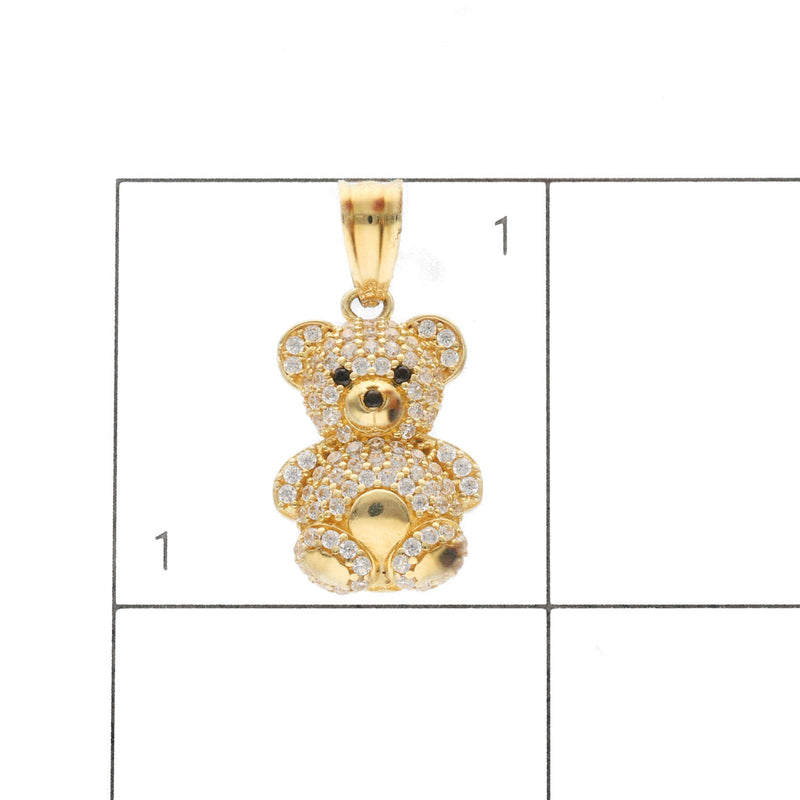 10 Karat Gold &  CZ Mini  Teddy Bear Charm