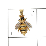 Gold & CZ Bee Charm 14 Karat Real Gold 