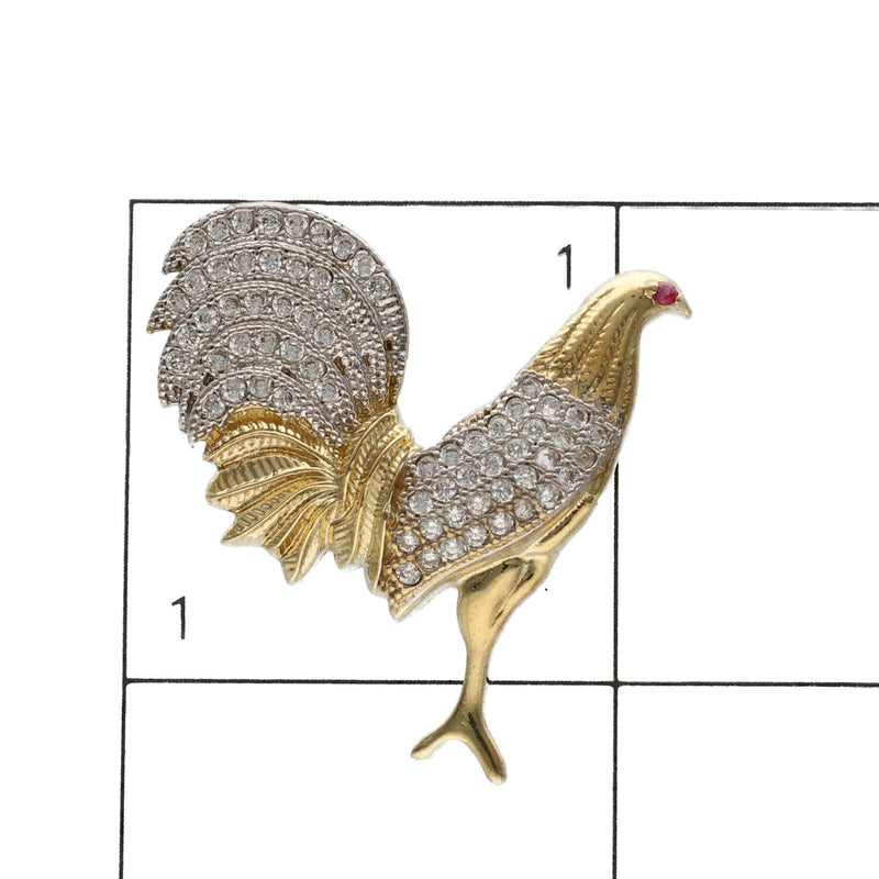 10 Karat Gold & Cz Rooster Charm