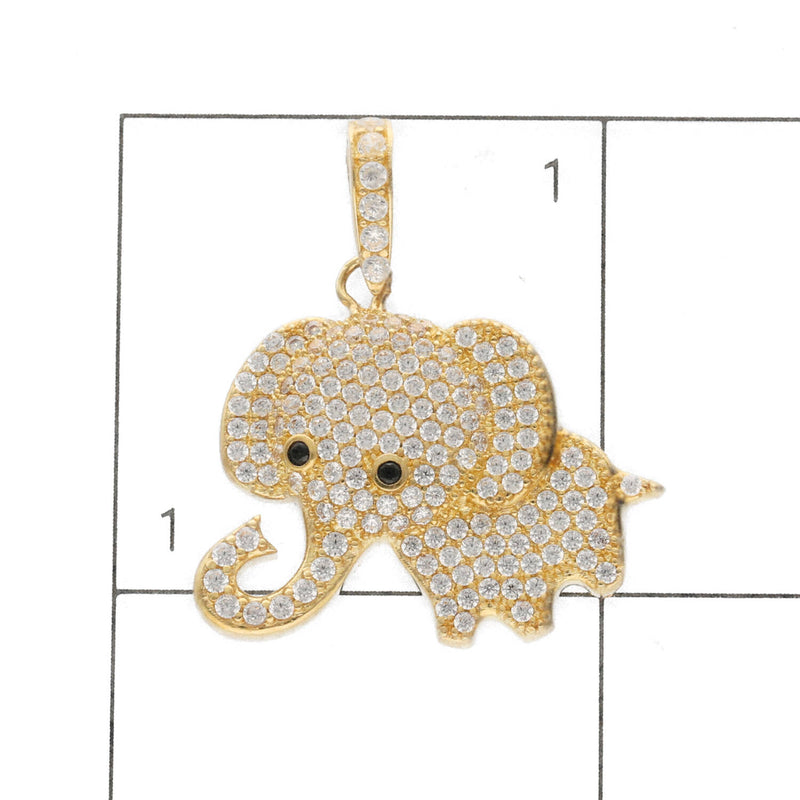 10 Karat Gold & CZ Elephant Charm