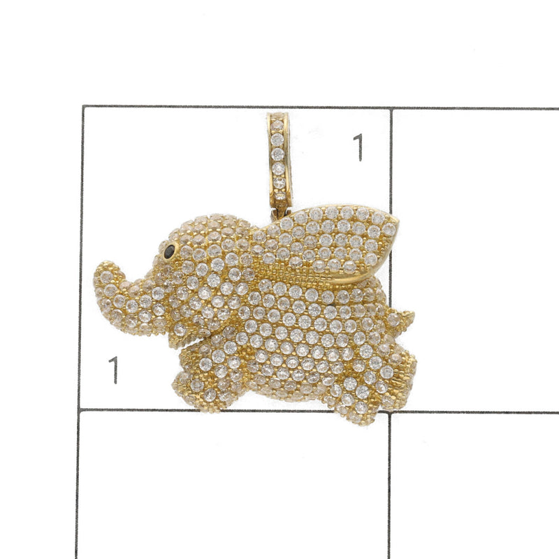 10 Karat Gold & CZ Elephant Charm