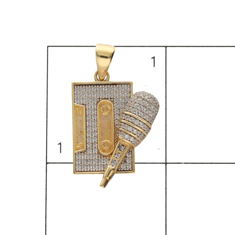 10 Karat Gold Cz Cassette Charm