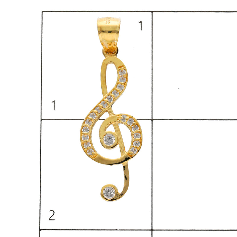 10 Karat Gold Cz "G" Music Note Charm