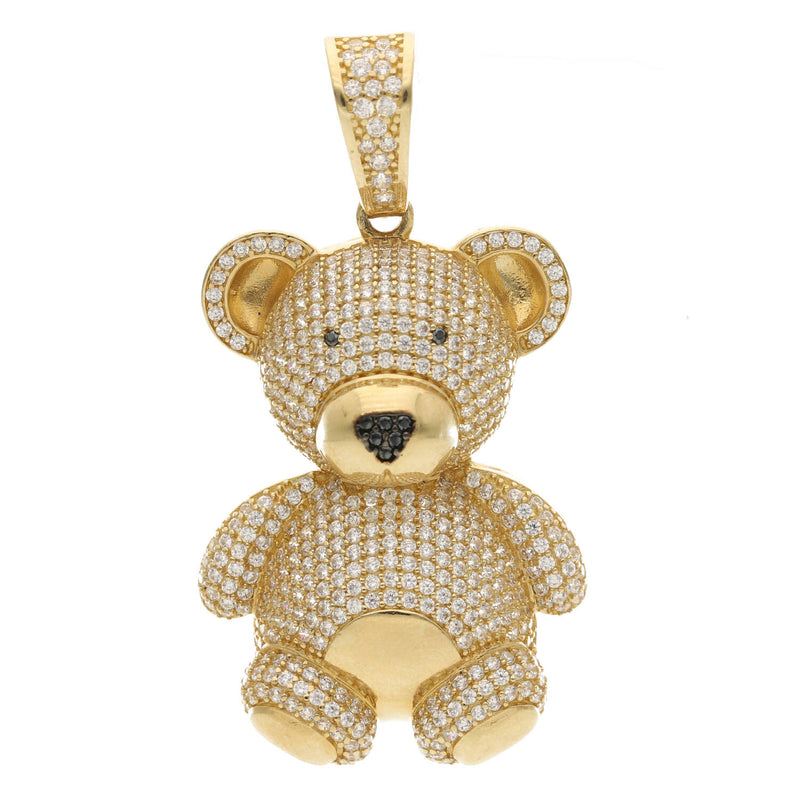 14 Karat Gold & Cz Teddy Bear Charm