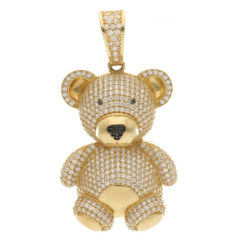 14 Karat Gold & Cz Teddy Bear Charm