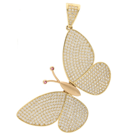 14 Karat Gold Cz Butterfly Charm