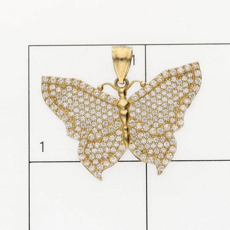 10 Karat Gold &  CZ Butterfly Charm