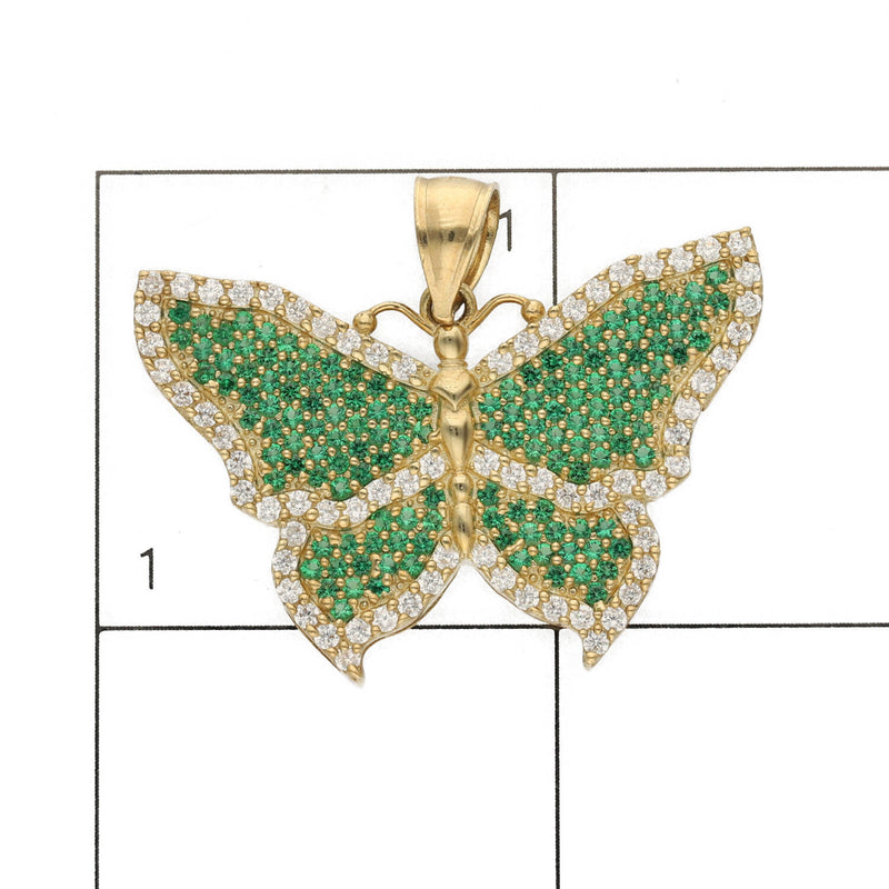 10 Karat Gold & Green CZ Butterfly Charm