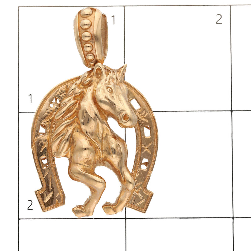10 Karat Rose Gold Horse & HorseShoe Charm