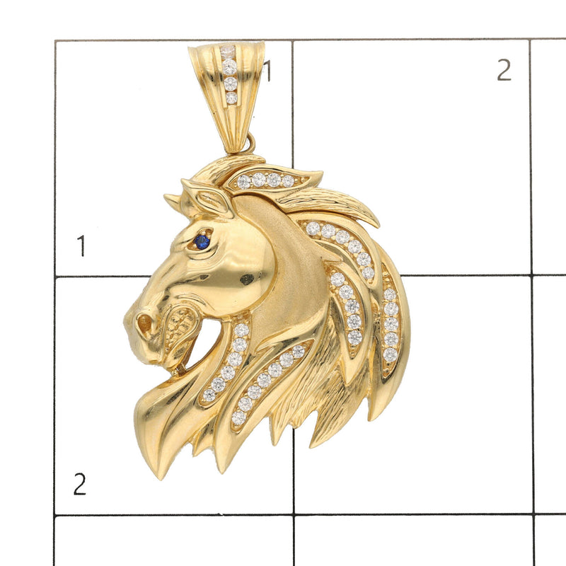 14 Karat Gold & Cz Wild Horse Charm