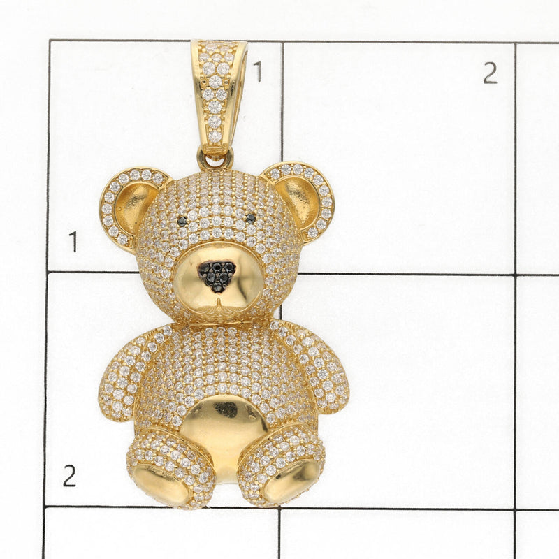 14 Karat Gold & Cz Teddy Bear Charm