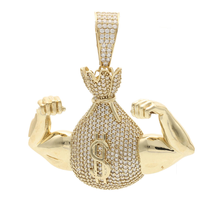 10 Karat Cz Money Bag Power Charm